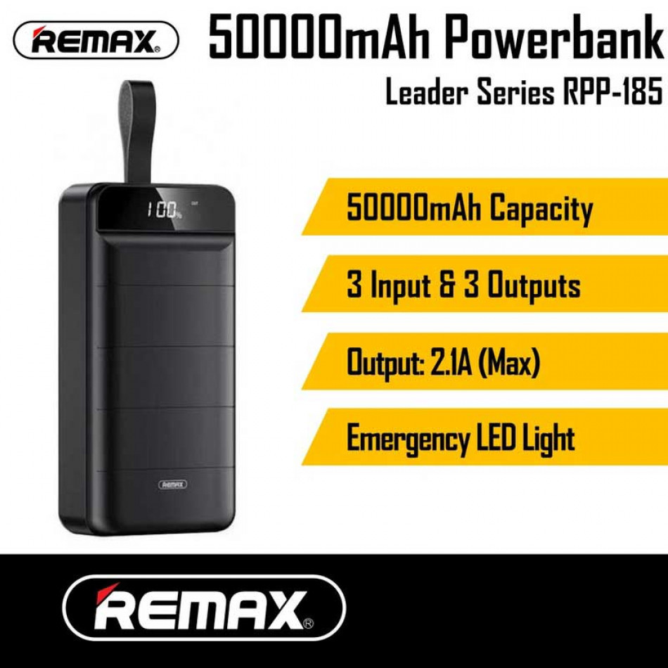 Remax RPP-185 50000mAh 2.1A Fast Charging Power Bank with LED Light