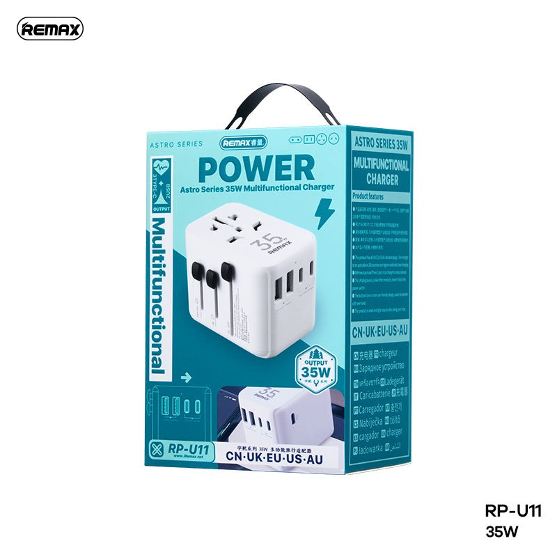 Remax RP-U11 Astro Series 35W Travel MultiFunctional Charger (3-Type-C & 2-USB Port)