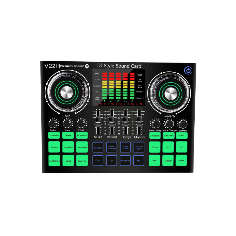 Professional V22 Mixing DJ Style Live Sound Card Studio Equipment